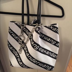 Alexander Wang Large Roxy Logo Knit Jacquard Tote
